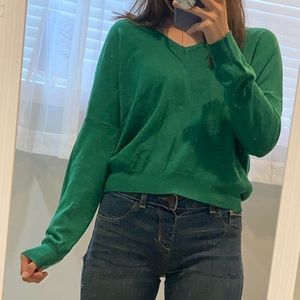 Green open-back sweater